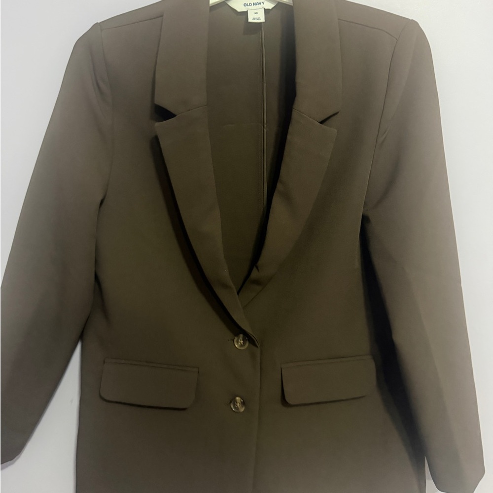 women’s jacket blazer in brown color with buttons and oversized fit (size xs)